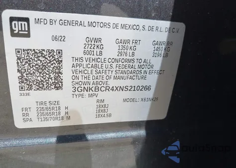 2022 Chevrolet Blazer Fwd 2Lt z USA, uszkodzony, nr VIN 3GNKBCR4XNS210266